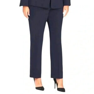 Tahari Straight Leg Work Career Midnight Blue Trousers Size 3XLarge NWT